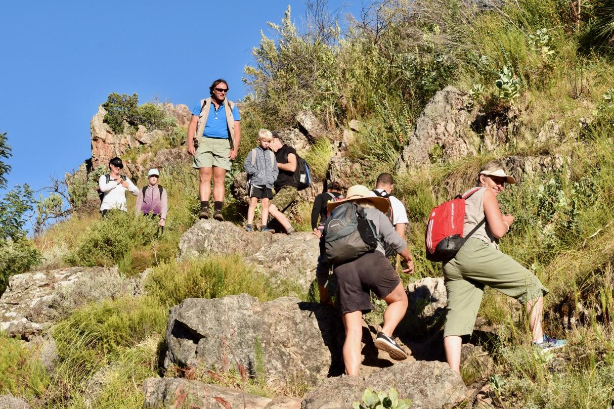 Hiking through beautiful fynbos to make the views possible Image