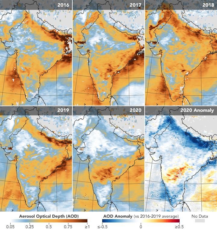 Air Polution India - Image: © Joshua Stevens/NASA Earth Observatory/Terra/MODIS/Pawan Gupta/USRA Image