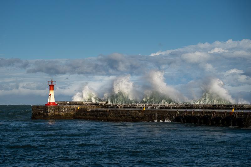 High waves at Kalk Bay, Cape Town. 1/1000th second at f5.6 on ISO 100. Photo Jay Caboz Image