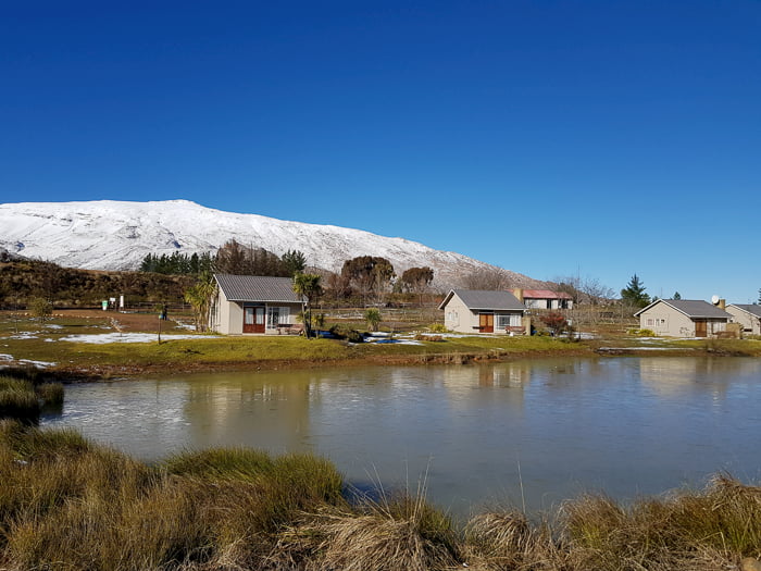 Matroosberg Private Nature Reserve’s Lakeside Chalets. This small dam froze overnight. Photo Jay Caboz Image