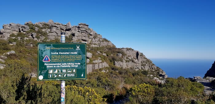 The India Venster Route from the top of Table Mountain. Photo Jay Caboz Image