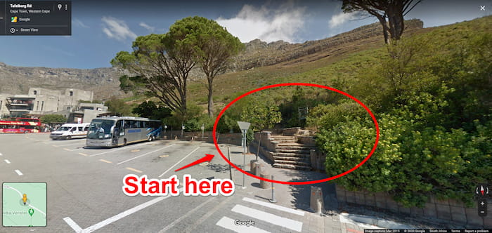 Start of the route. Source: Google Maps Image