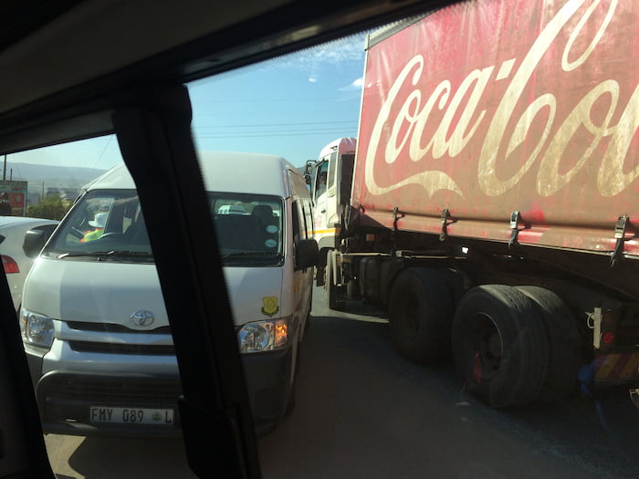 Typical traffic on the drive to Mpumalanga Image
