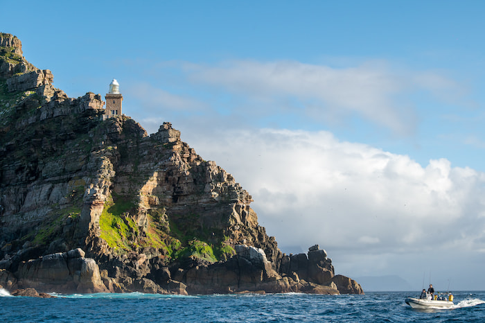 Cape of Good Hope lighthouse viewed from the boat Image