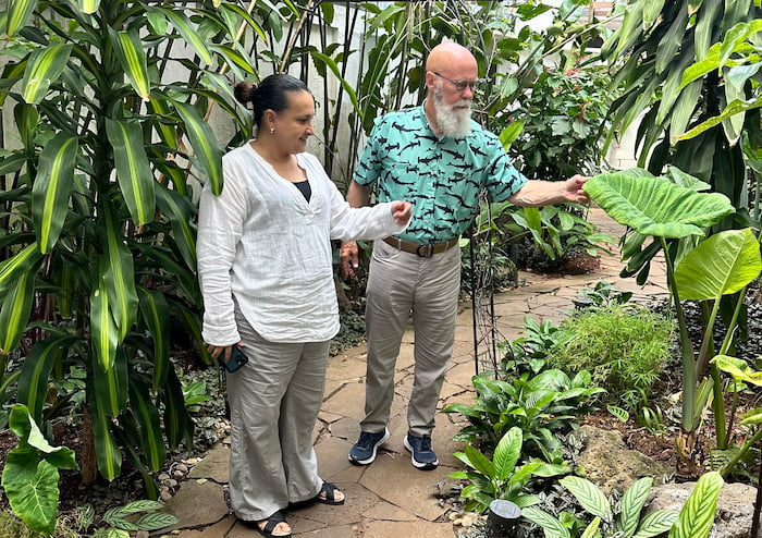 Dr. Thomas Mullikin with Luciana Bianchi at Golden Bay Galapagos Dr. Thomas Mullikin with Luciana Bianchi at Golden Bay Galapagos