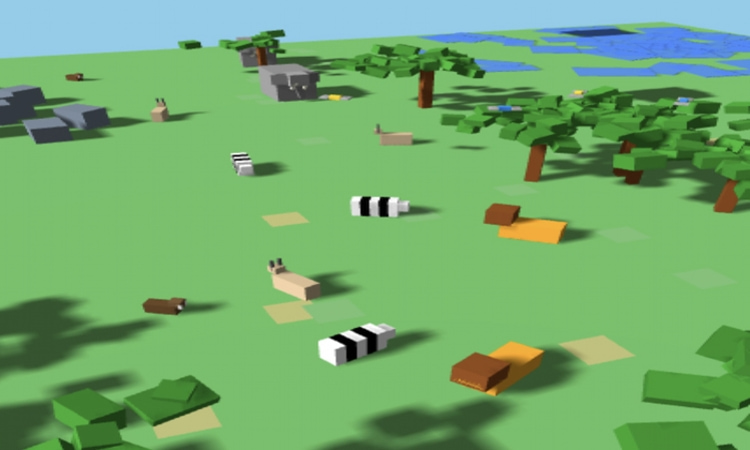 Aerial view of gameplay