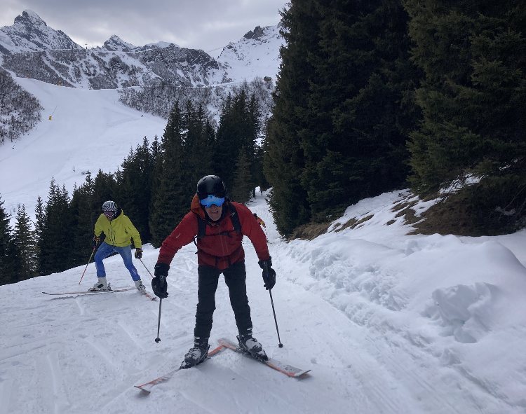 Fiona and Matthew heading up the inferno race, staggering with difficulty but ultimately reaching their  Goal 